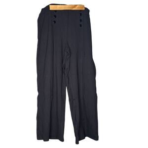 Belle Kim Gravel Black High Waisted Button Pull On Pants Plus Size Petite Classy